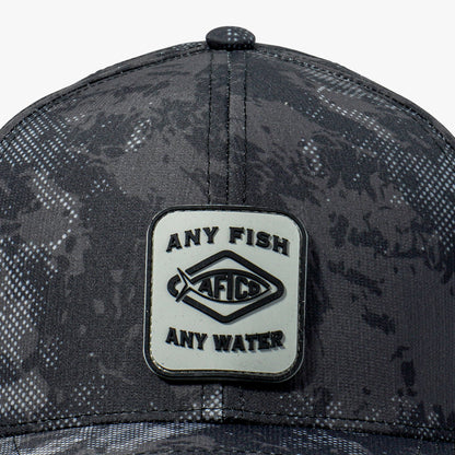 AFTCO Flippin' Tech Fishing Hat Black Storm Camo