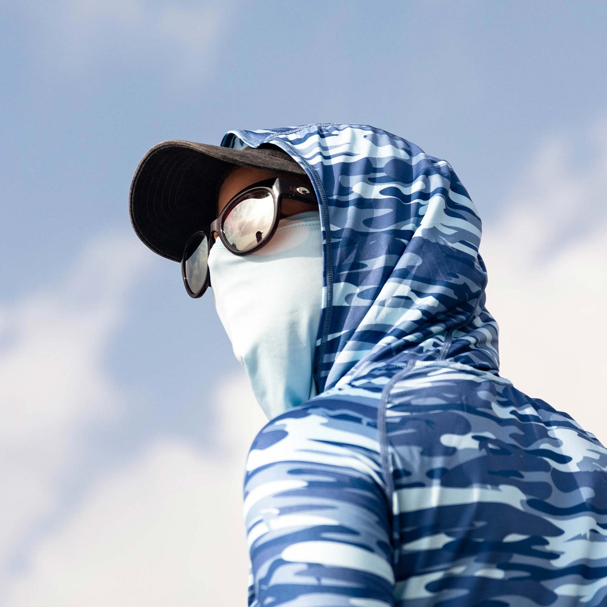 AFTCO Air-O Mesh Fishing Sun Mask Vapor Heather