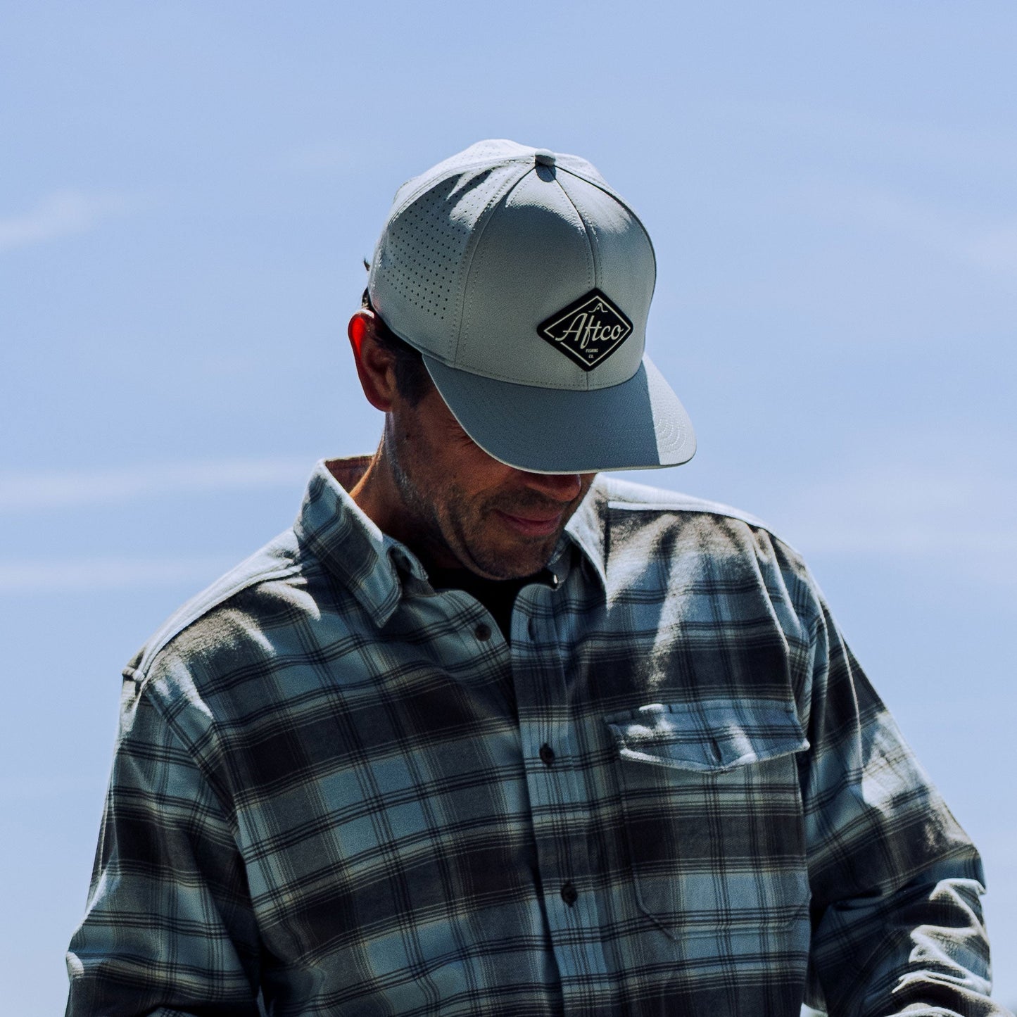 AFTCO West Coast Fishing Tech Hat Silver