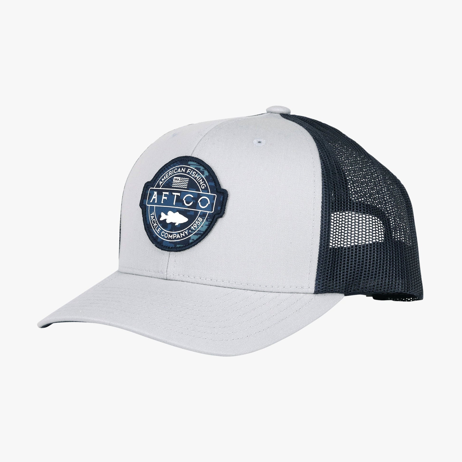AFTCO Bass Patch Trucker Hat Green Camo