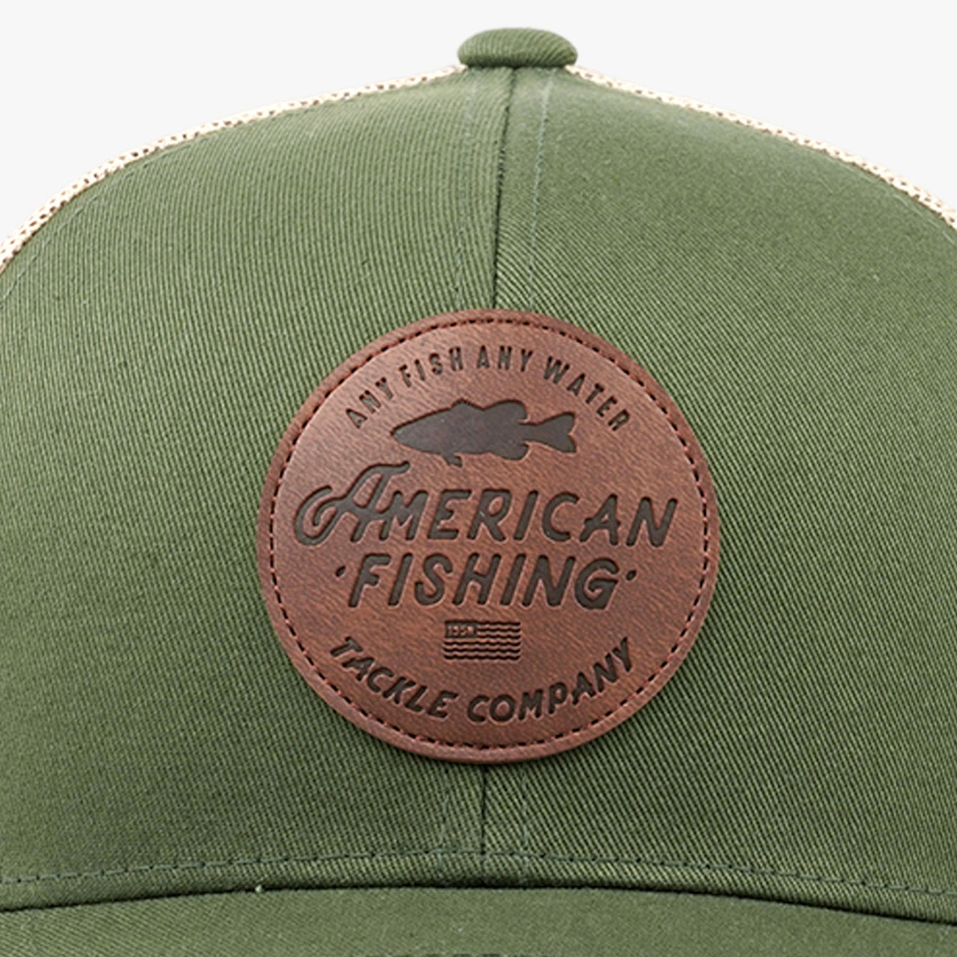 AFTCO Lemonade Leather Trucker Hat Olive
