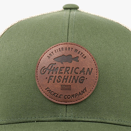 AFTCO Lemonade Leather Trucker Hat Olive