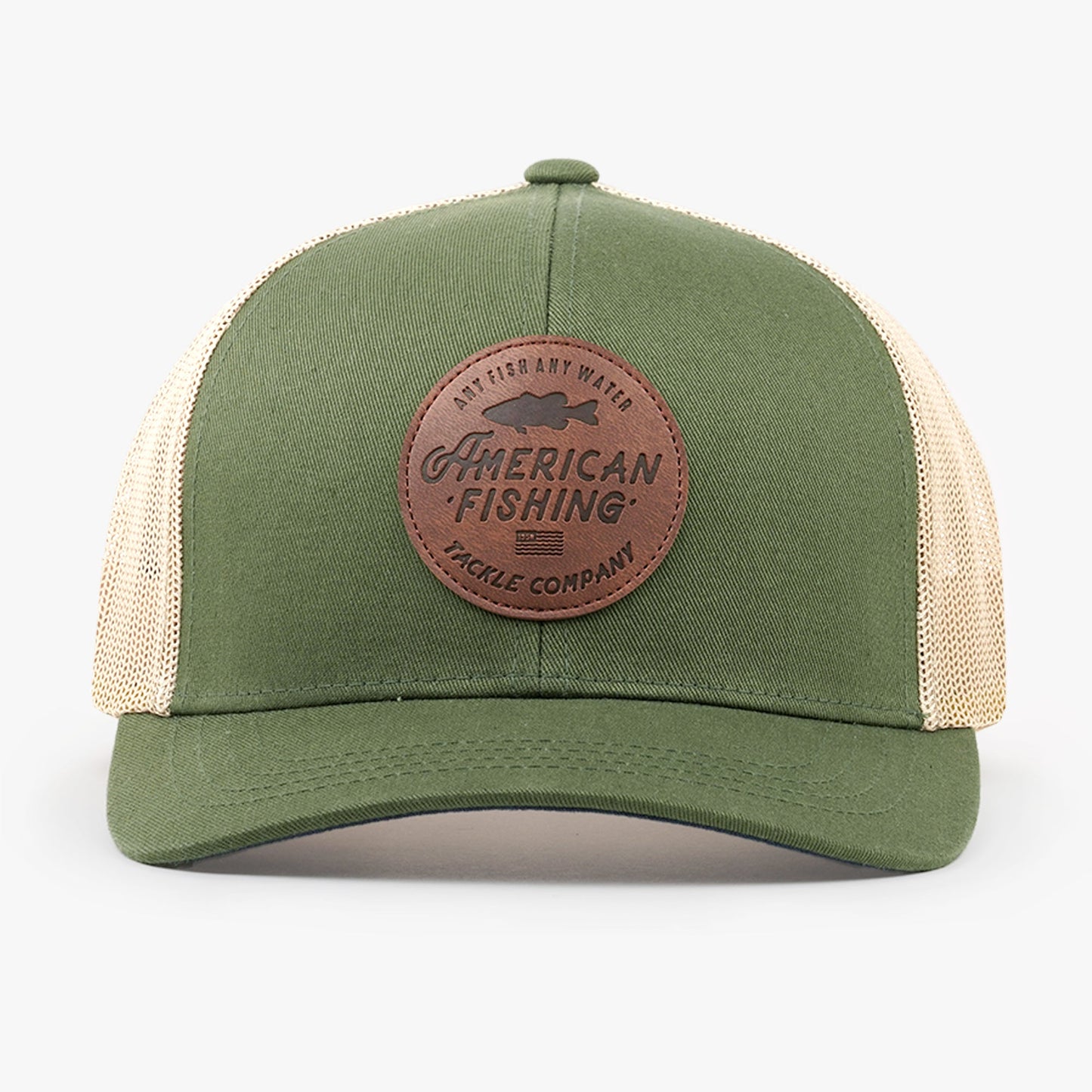 AFTCO Lemonade Leather Trucker Hat Olive