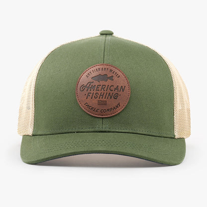 AFTCO Lemonade Leather Trucker Hat Olive