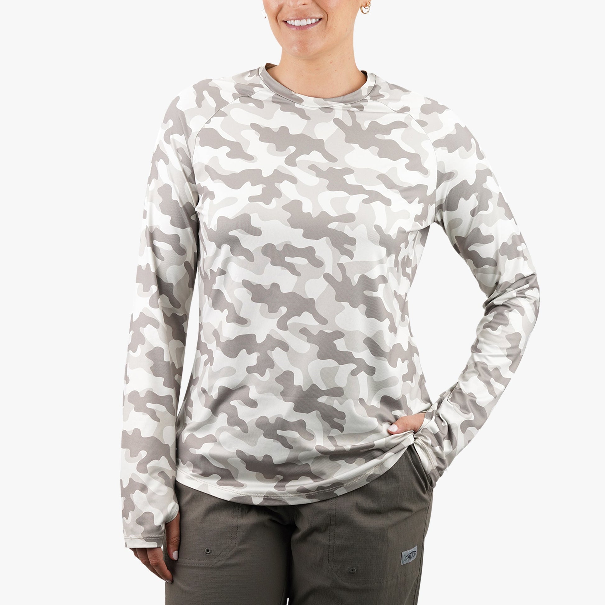 AFTCO Women's Tactical Camo LS Performance Shirt Bone OG Camo