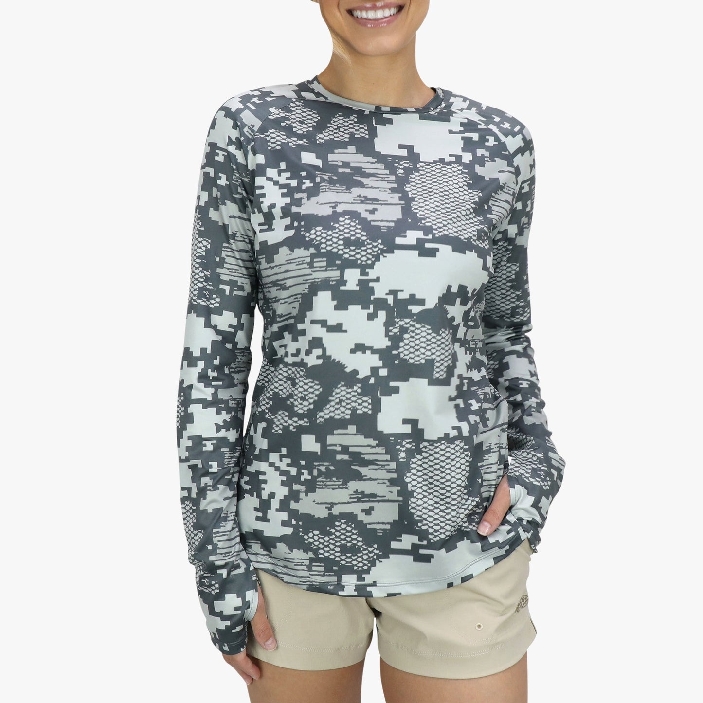 AFTCO Women's Tactical Camo LS Performance Shirt Bone OG Camo