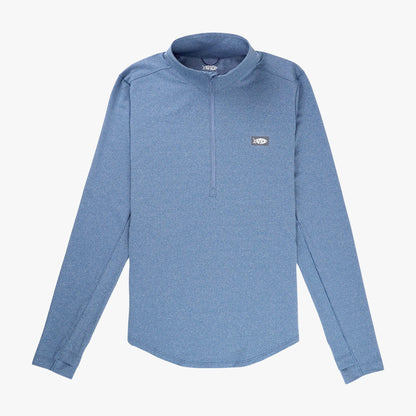 AFTCO Women's Mojeaux 1/4 Zip Performance Shirt Harbor Gray Heather