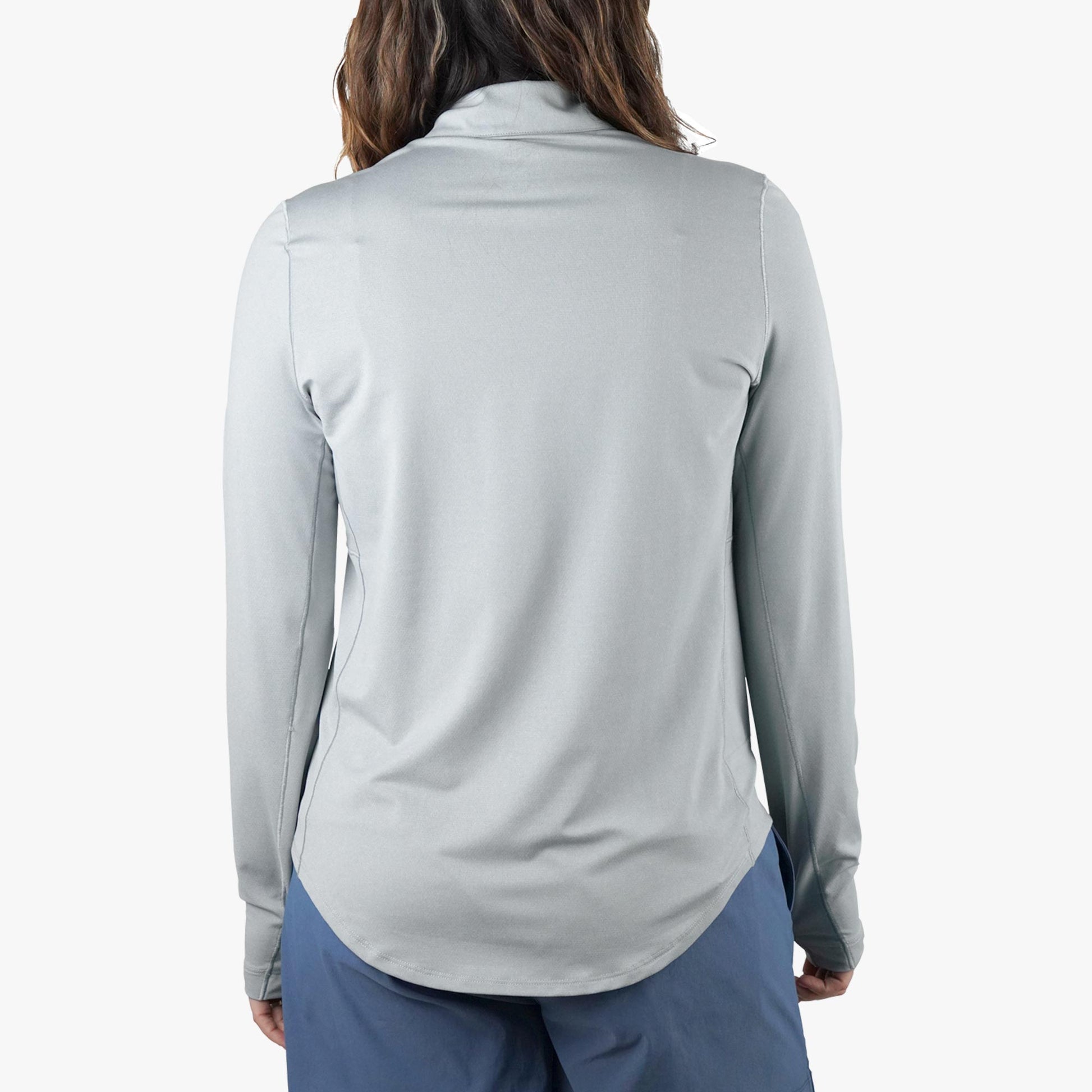AFTCO Women's Mojeaux 1/4 Zip Performance Shirt Harbor Gray Heather
