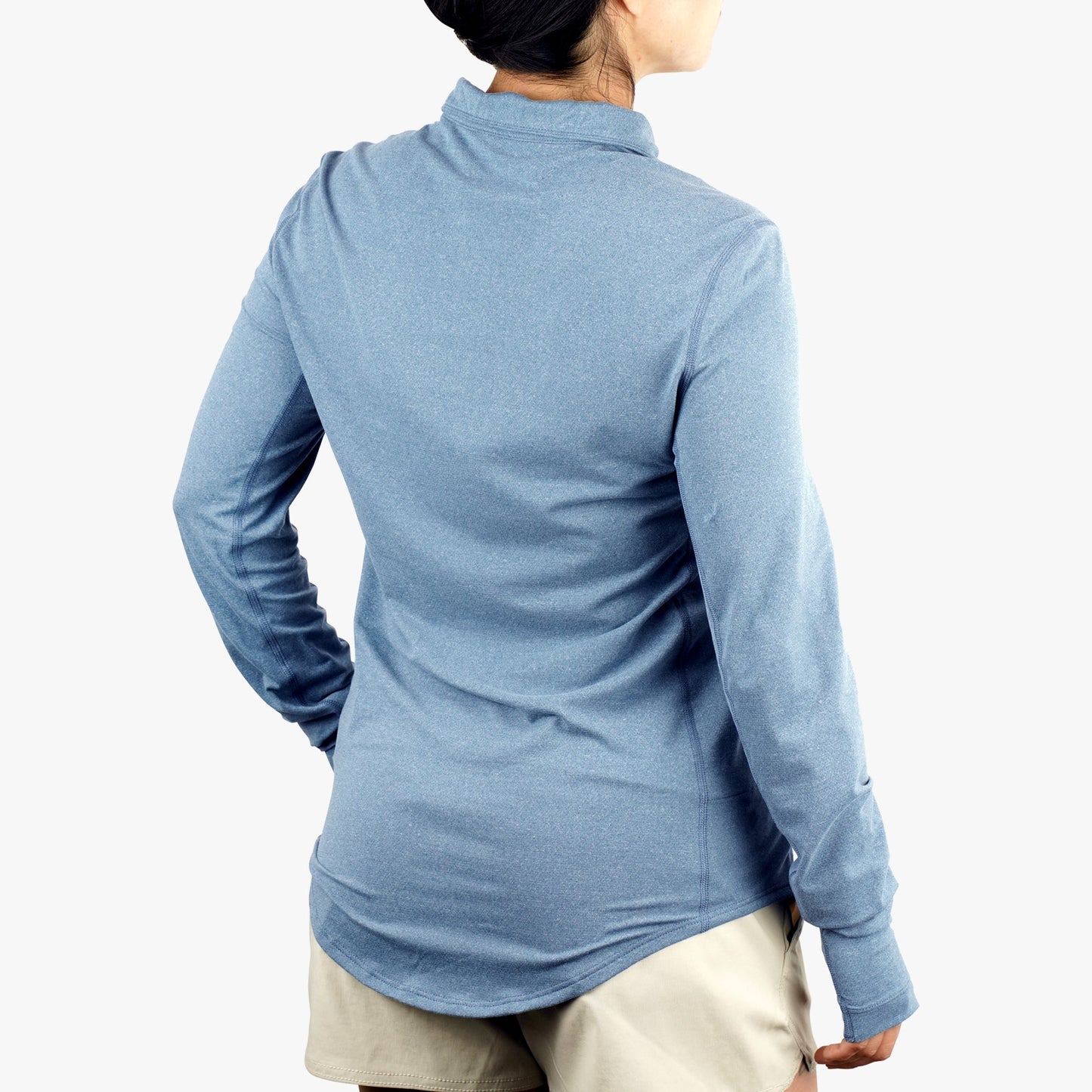 AFTCO Women's Mojeaux 1/4 Zip Performance Shirt Harbor Gray Heather