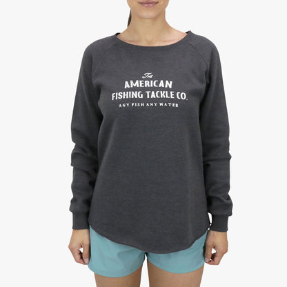 AFTCO Women's Whiskey Crewneck Fleece Light Blue