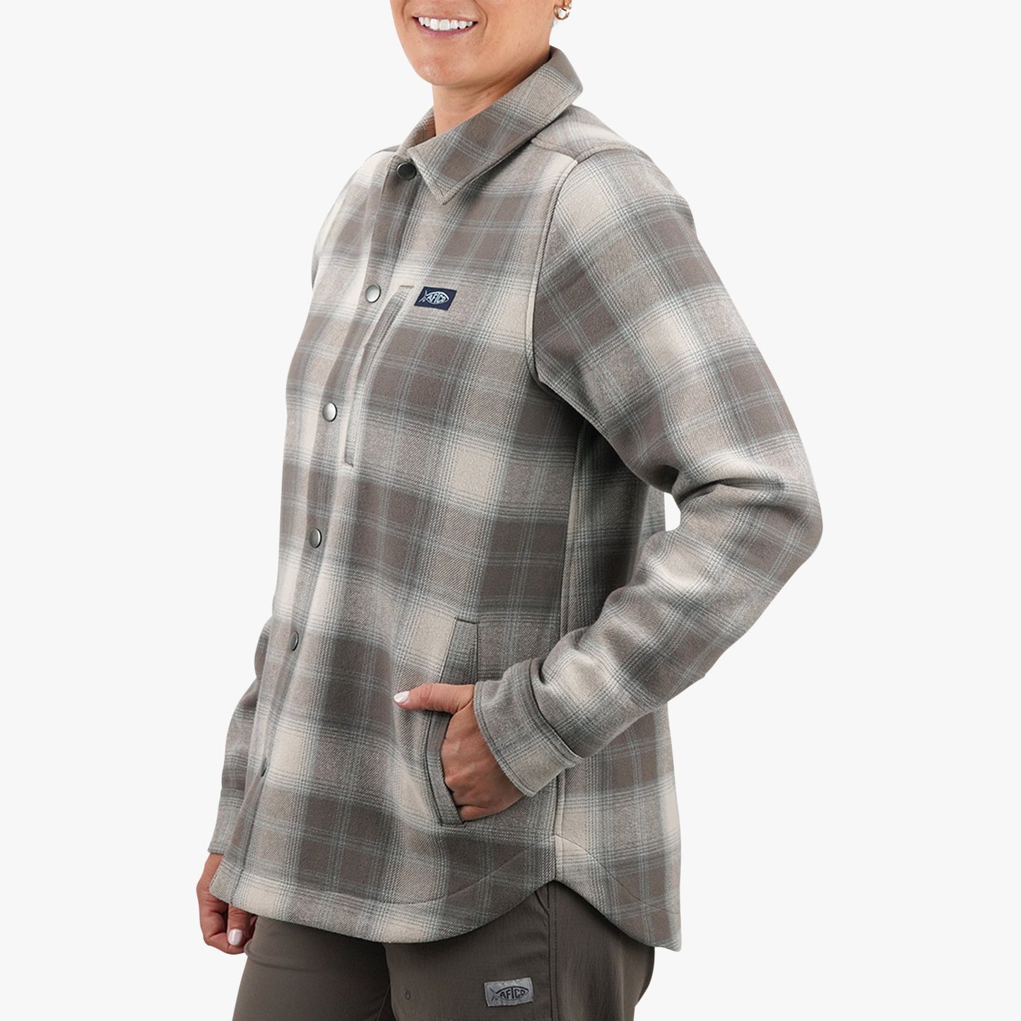 AFTCO Women's Stout Shacket Sand Heather