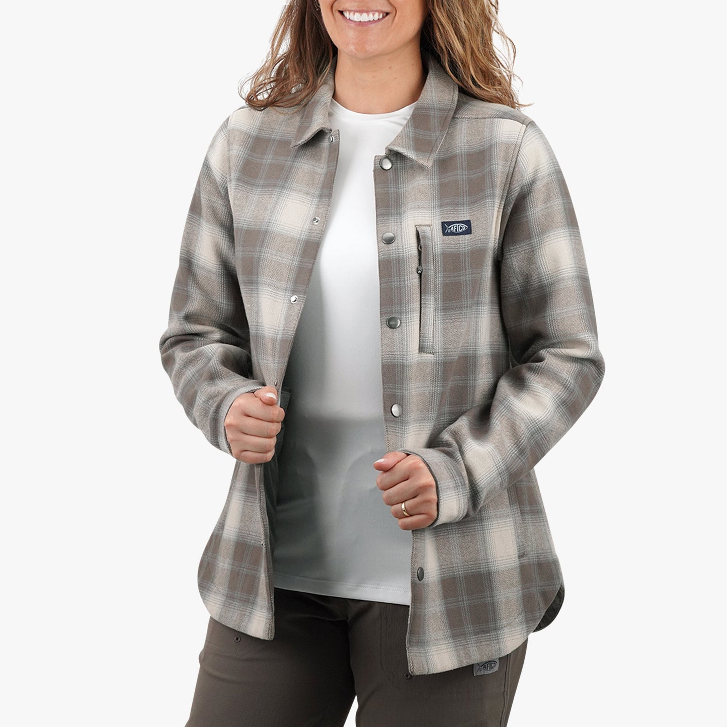 AFTCO Women's Stout Shacket Sand Heather