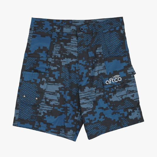 AFTCO Youth Tactical Shorts Navy Digi Camo