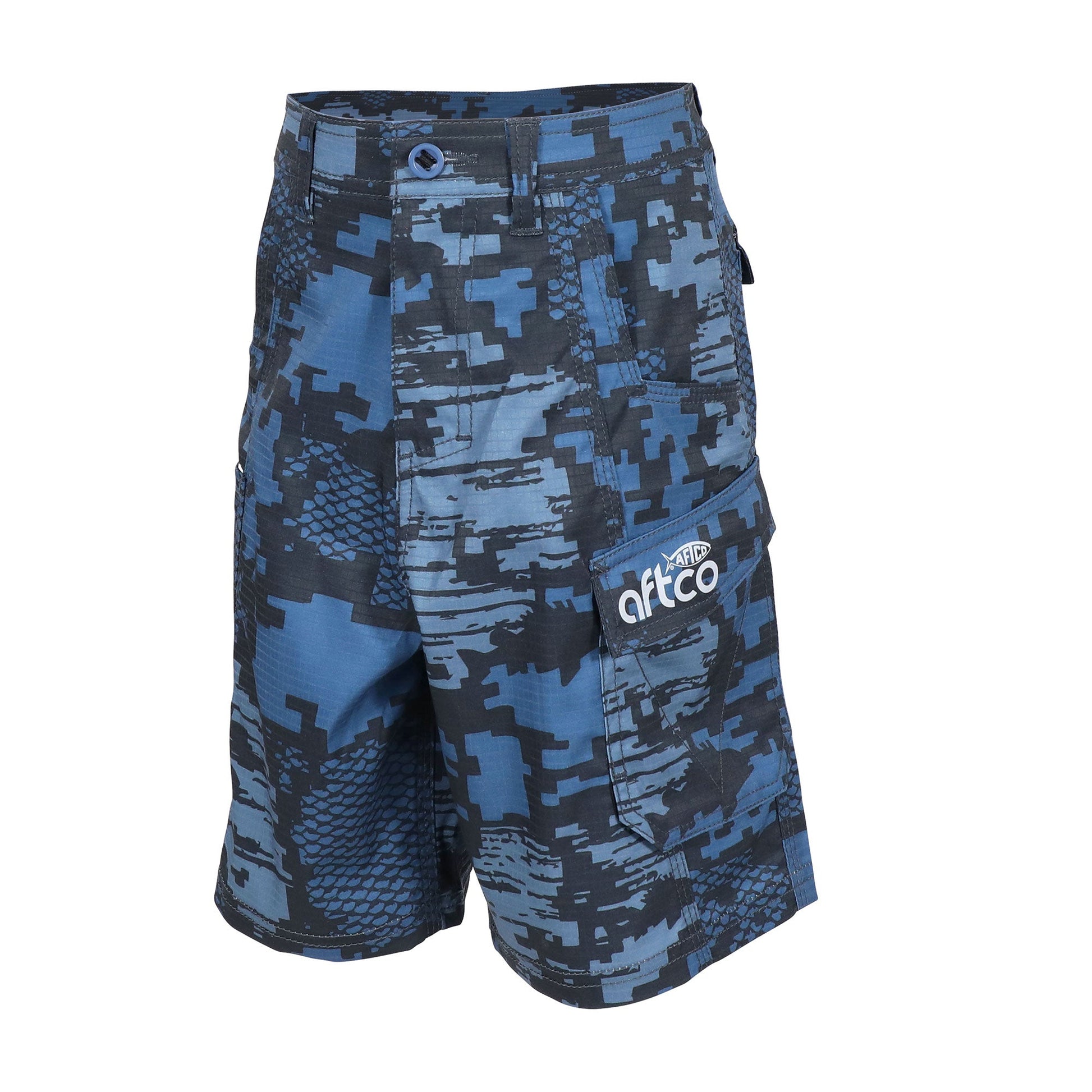 AFTCO Youth Tactical Shorts Navy Digi Camo