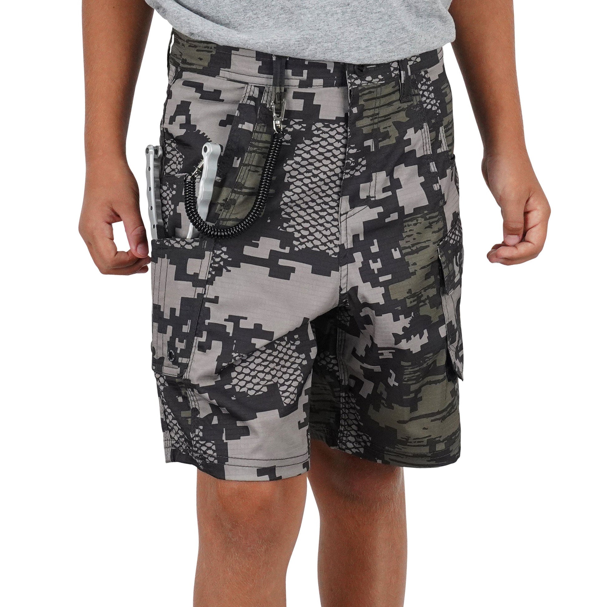 AFTCO Youth Tactical Shorts Navy Digi Camo