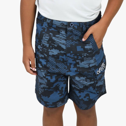 AFTCO Youth Tactical Shorts Navy Digi Camo