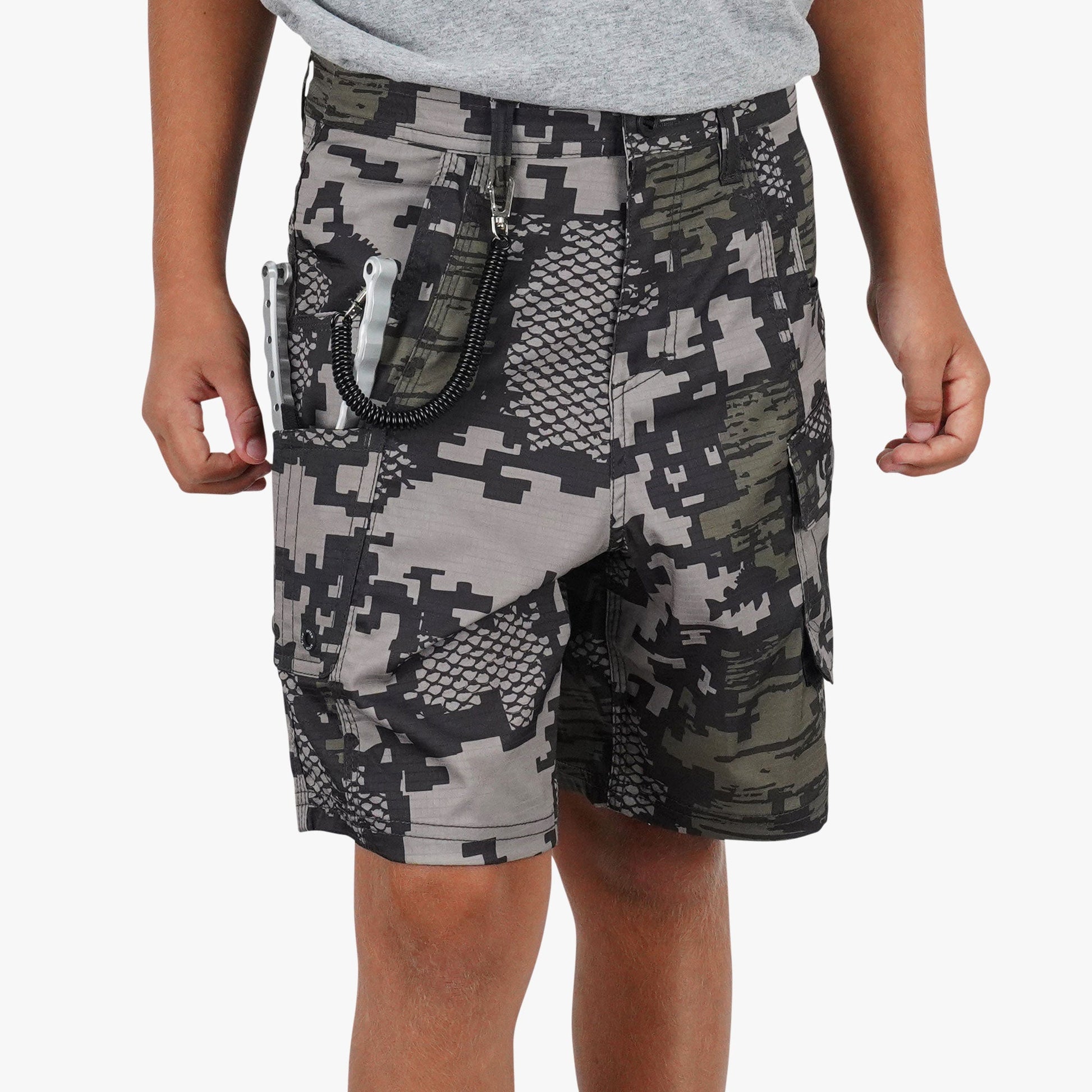 AFTCO Youth Tactical Shorts Navy Digi Camo