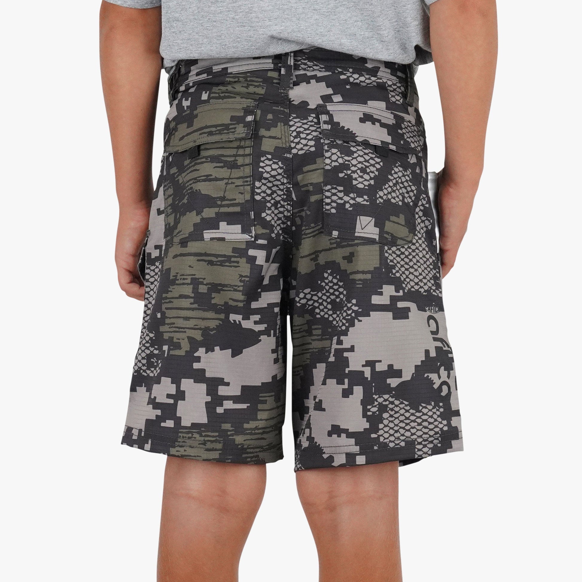 AFTCO Youth Tactical Shorts Navy Digi Camo