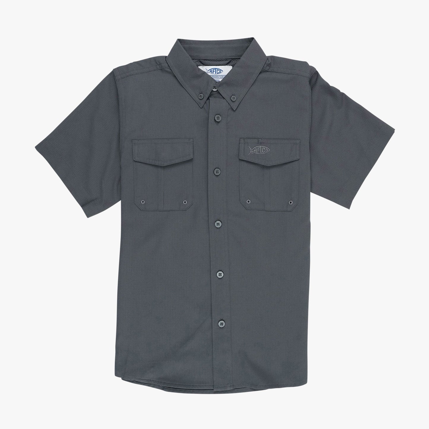 AFTCO Youth Rangle Short Sleeve Woven Tech Tees Navy