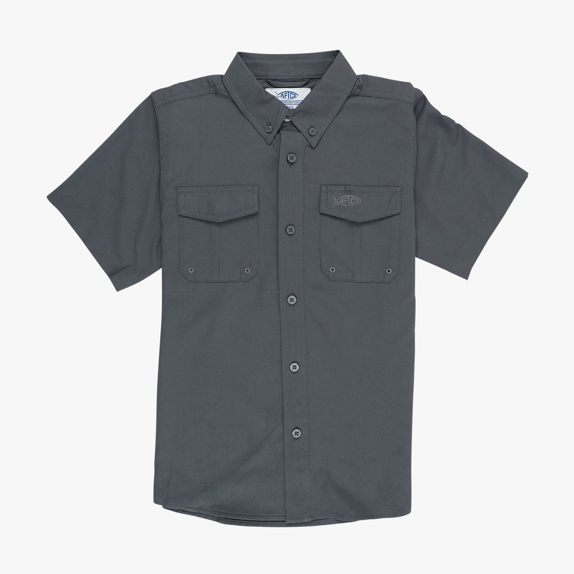 AFTCO Youth Rangle Short Sleeve Woven Tech Tees Navy