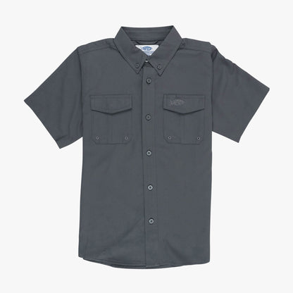 AFTCO Youth Rangle Short Sleeve Woven Tech Tees Navy