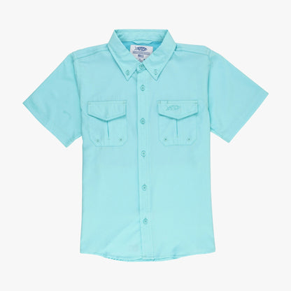 AFTCO Youth Rangle Short Sleeve Woven Tech Tees Navy
