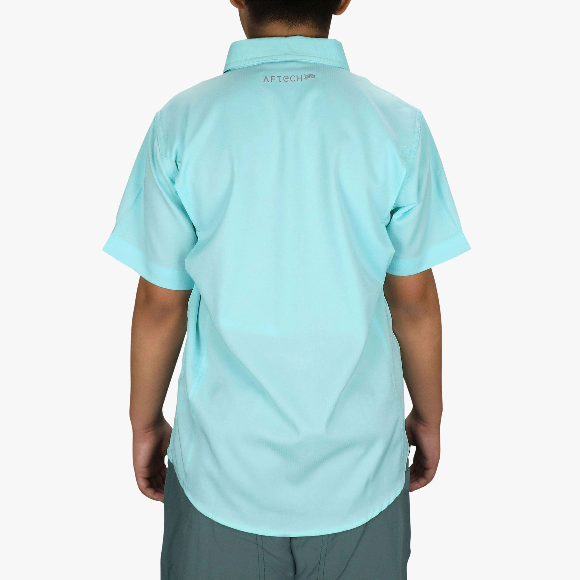 AFTCO Youth Rangle Short Sleeve Woven Tech Tees Navy