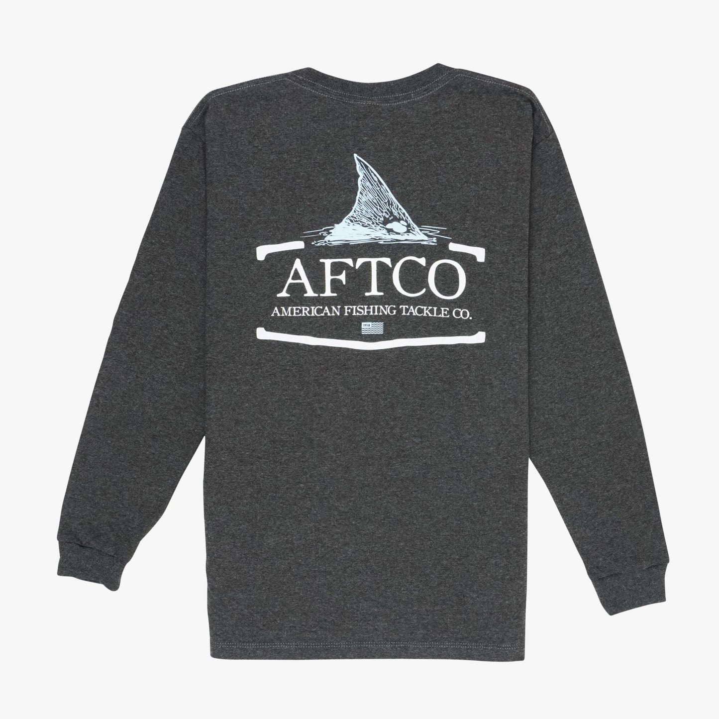 AFTCO Youth Tall Tail LS T-Shirt Charcoal Heather