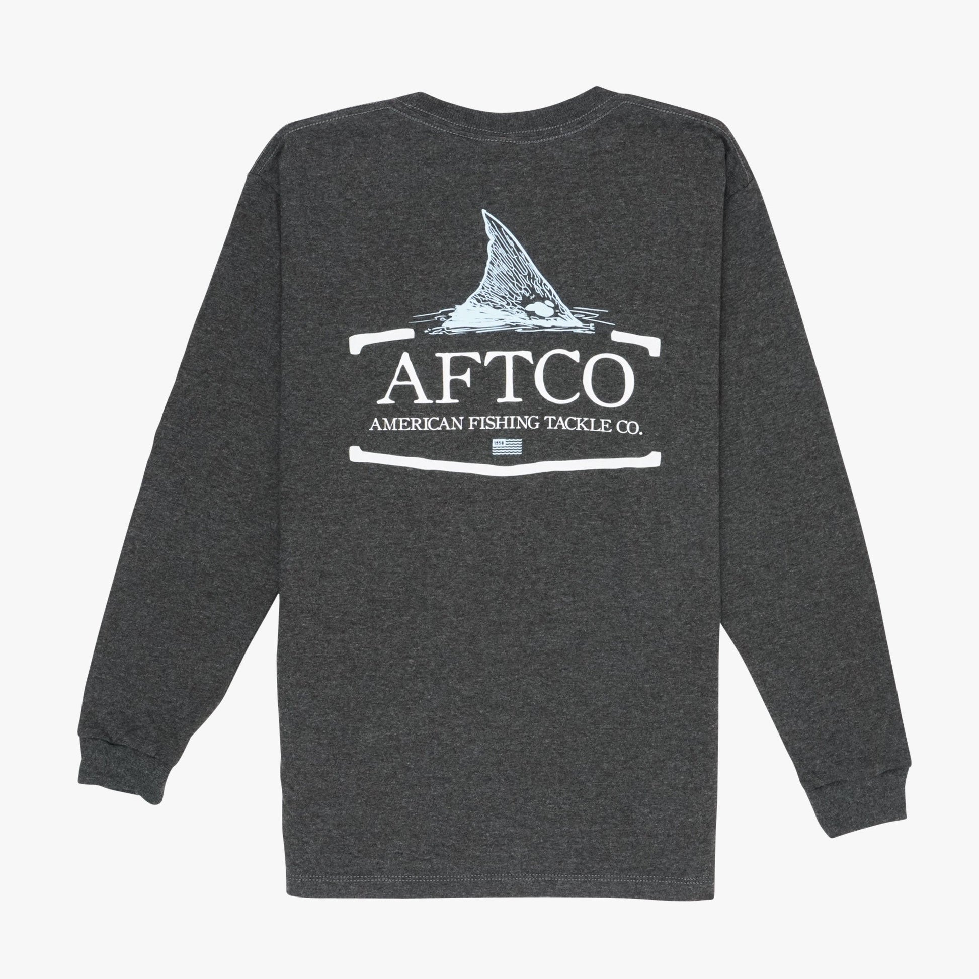 AFTCO Youth Tall Tail LS T-Shirt Charcoal Heather