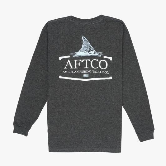 AFTCO Youth Tall Tail LS T-Shirt Charcoal Heather