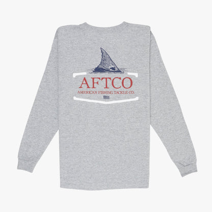 AFTCO Youth Tall Tail LS T-Shirt Charcoal Heather