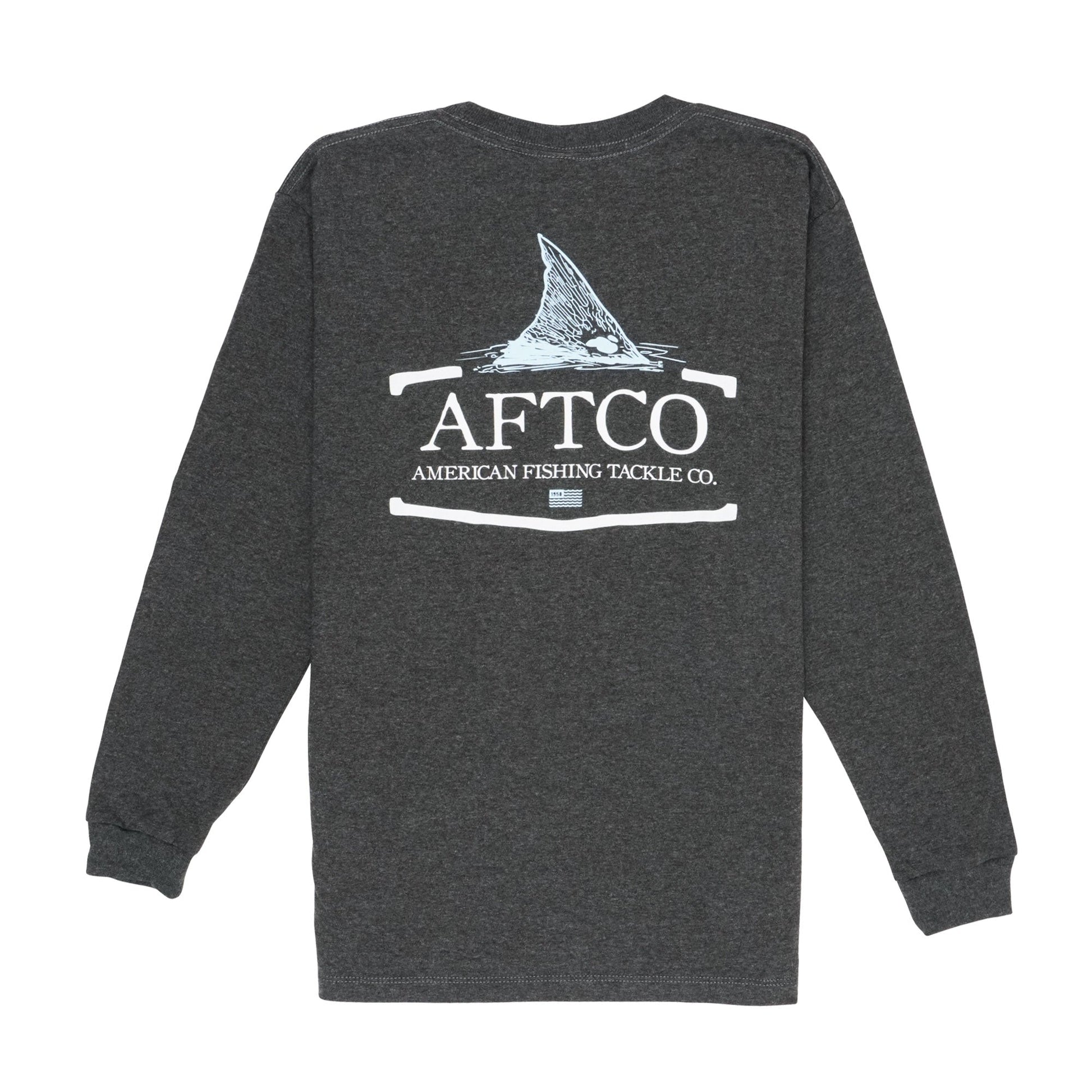 AFTCO Youth Tall Tail LS T-Shirt Charcoal Heather