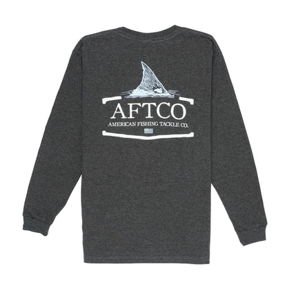 AFTCO Youth Tall Tail LS T-Shirt Charcoal Heather