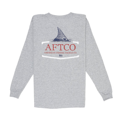 AFTCO Youth Tall Tail LS T-Shirt Charcoal Heather