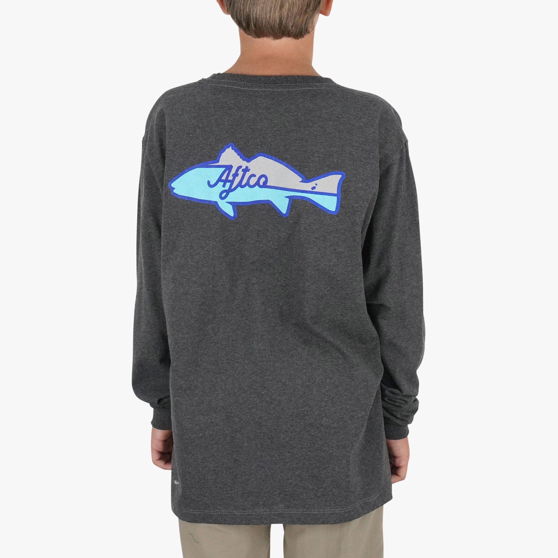 AFTCO Youth Red Hot LS T-Shirt Navy Heather
