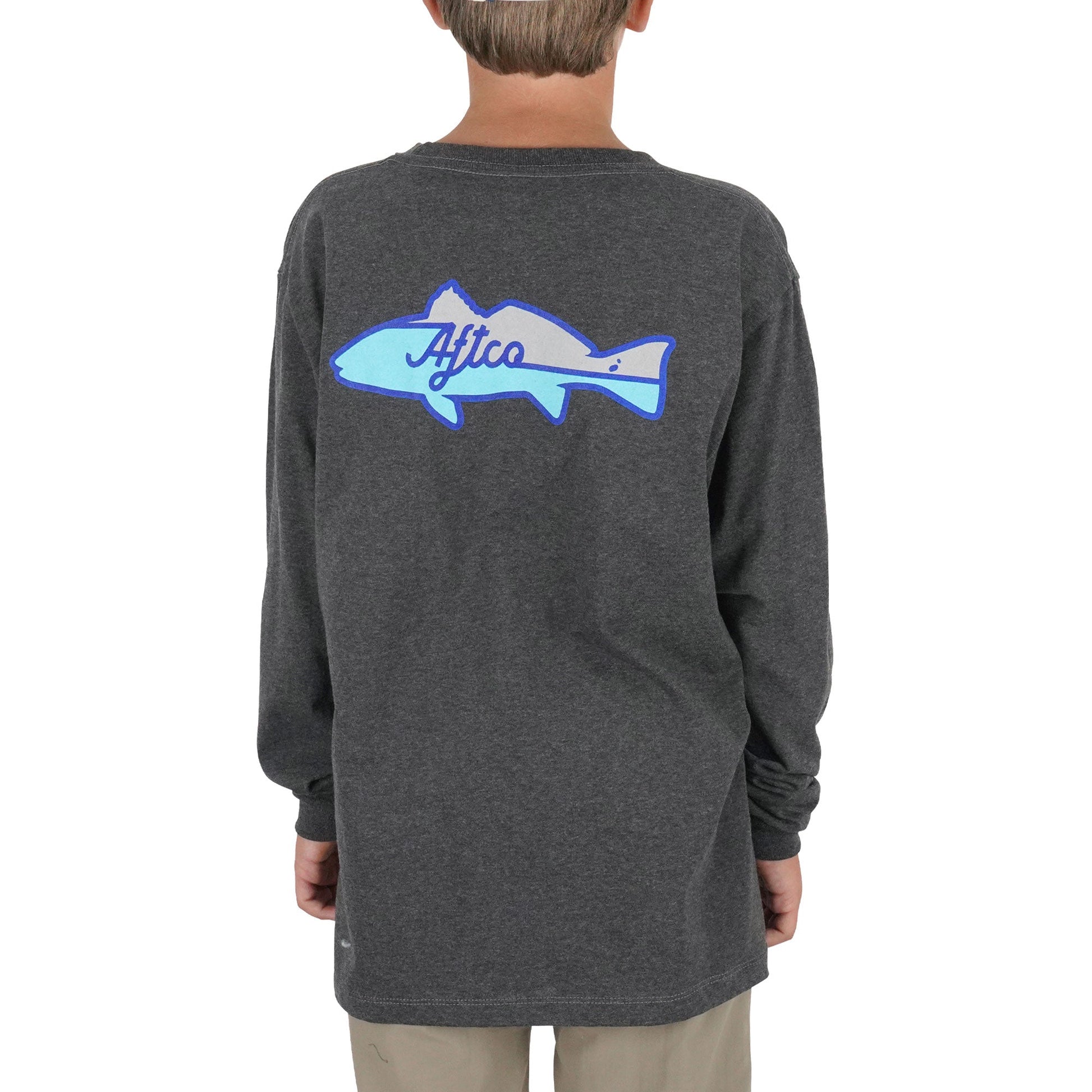 AFTCO Youth Red Hot LS T-Shirt Navy Heather