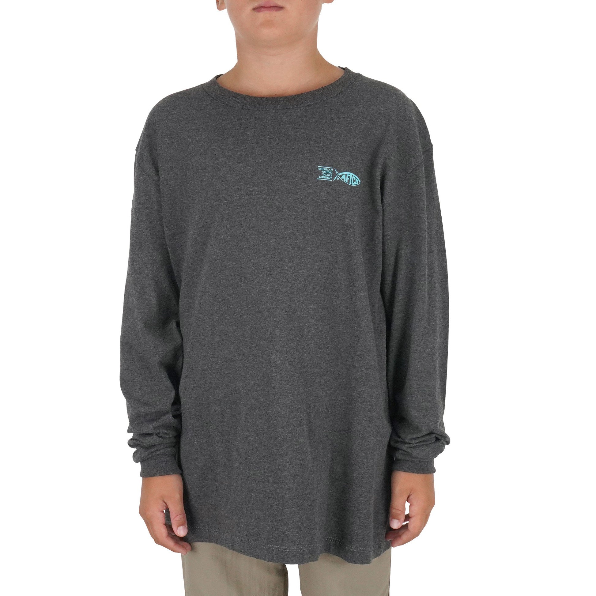 AFTCO Youth Red Hot LS T-Shirt Navy Heather