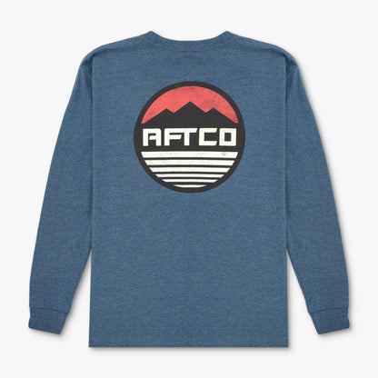 AFTCO Youth Peaks LS Fishing T-Shirt For Kids Athletic Heather