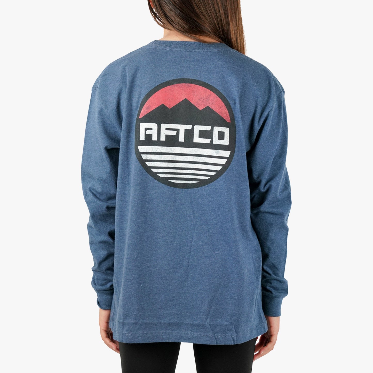 AFTCO Youth Peaks LS Fishing T-Shirt For Kids Athletic Heather