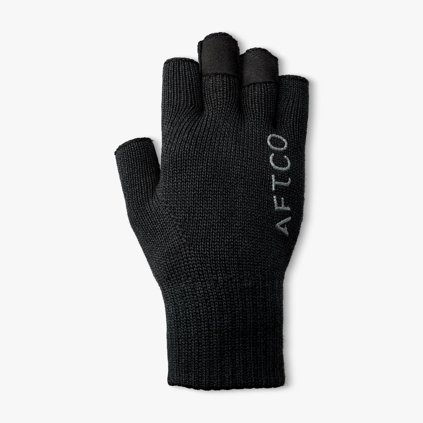 AFTCO Warm Wool Fingerless Cold Weather Fishing Gloves Black