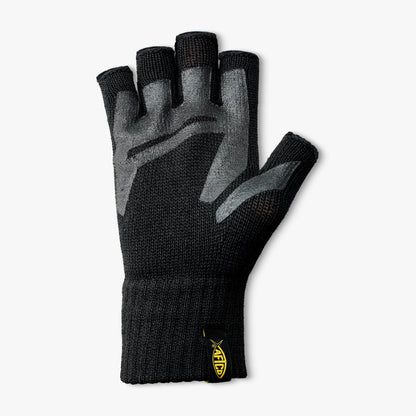 AFTCO Warm Wool Fingerless Cold Weather Fishing Gloves Black