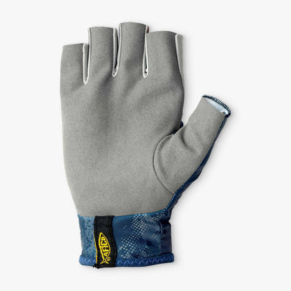 AFTCO Solblok Fingerless Fishing Gloves Naval Storm Camo