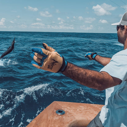 AFTCO Wire Max Salt Water Fishing Glove Blue