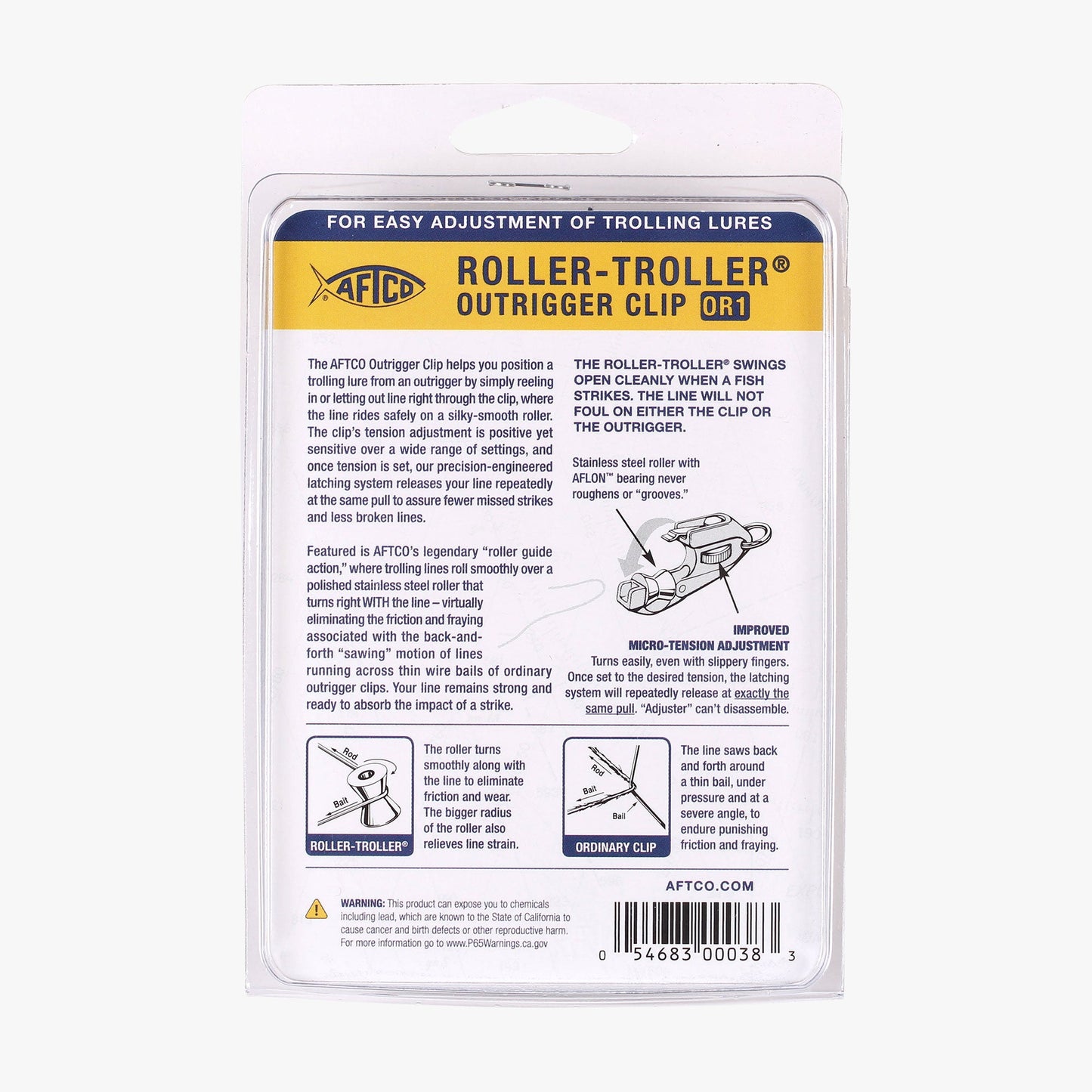 AFTCO Roller-Troller Outrigger Clips Black