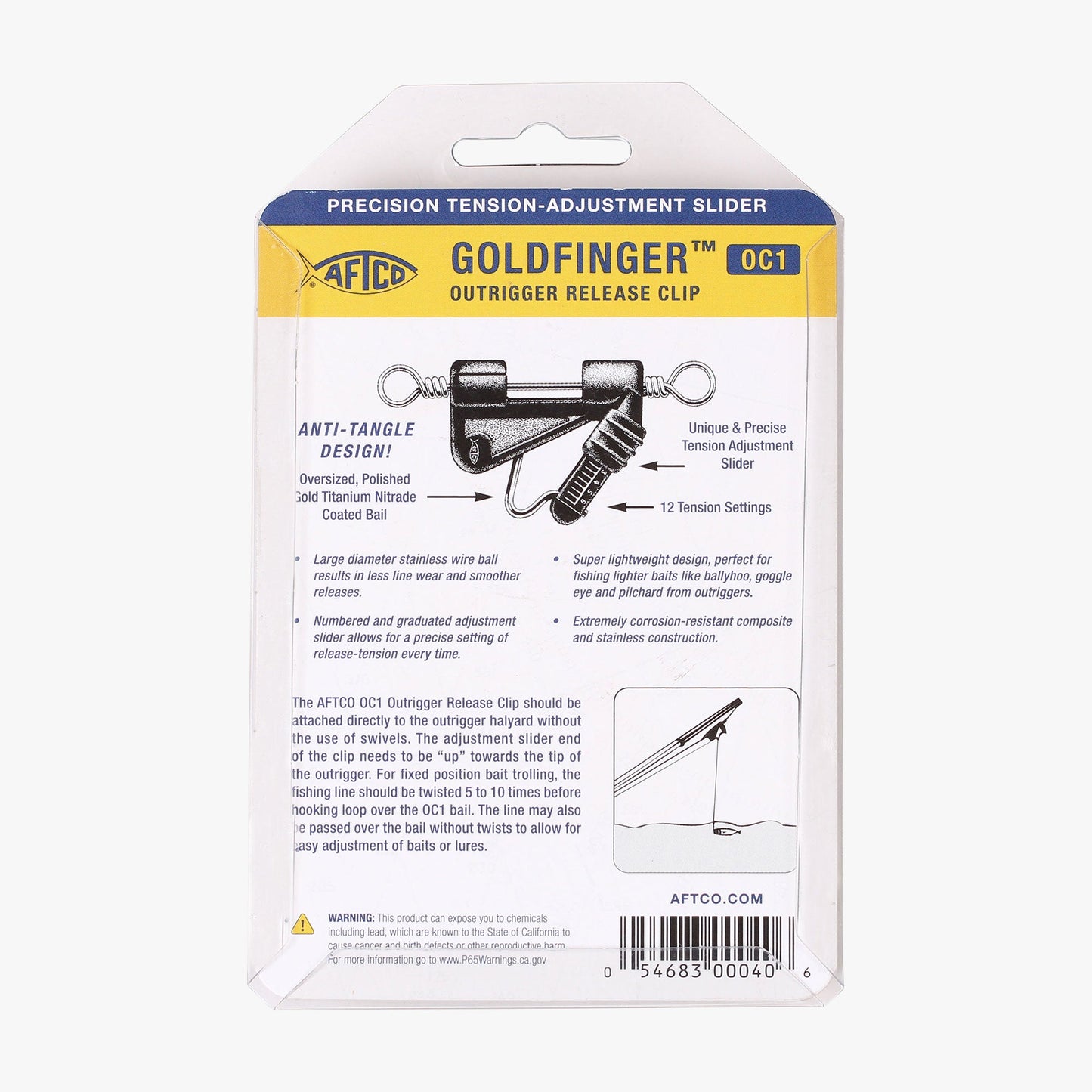AFTCO Goldfinger Outrigger Clip Black