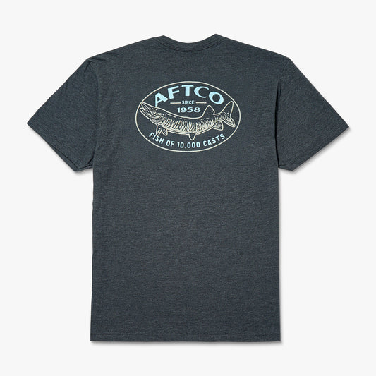 AFTCO Thrasher Short Sleeve Men's Fishing T-Shirt Charcoal Heather