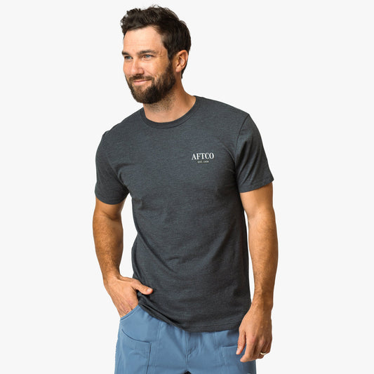 AFTCO Thrasher Short Sleeve Men's Fishing T-Shirt Charcoal Heather