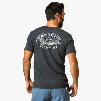 AFTCO Thrasher Short Sleeve Men's Fishing T-Shirt Charcoal Heather