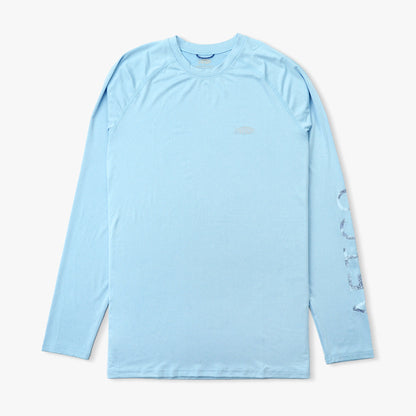 AFTCO Big Guy Samurai LS Performance Shirt Splish Splash Heather