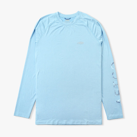 AFTCO Big Guy Samurai LS Performance Shirt Splish Splash Heather